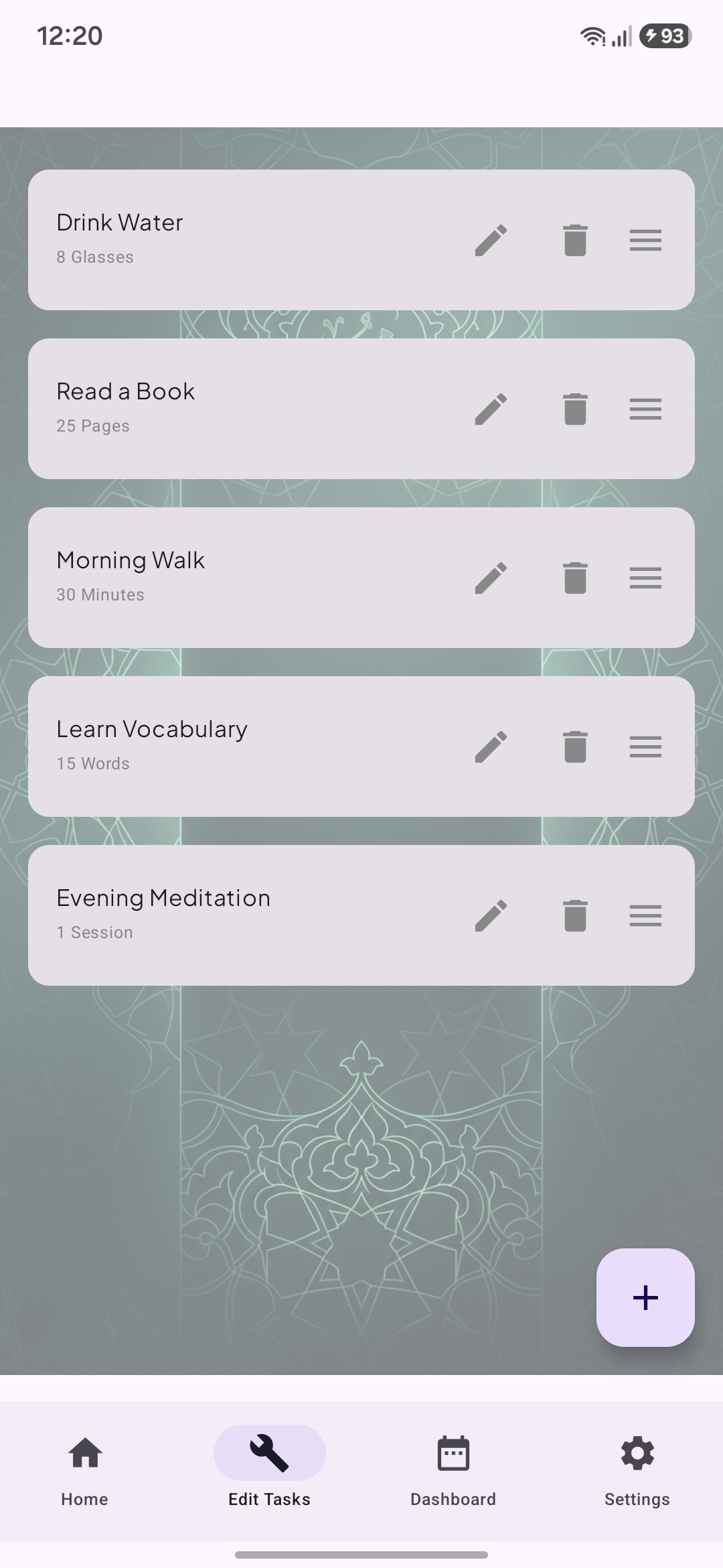 3. Edit Tasks & Reorder